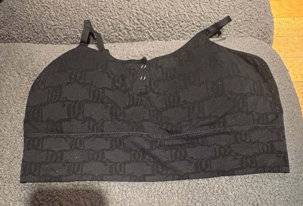 Juicy Couture Jacquard Bralette Size 3X Black Logo Cami Top